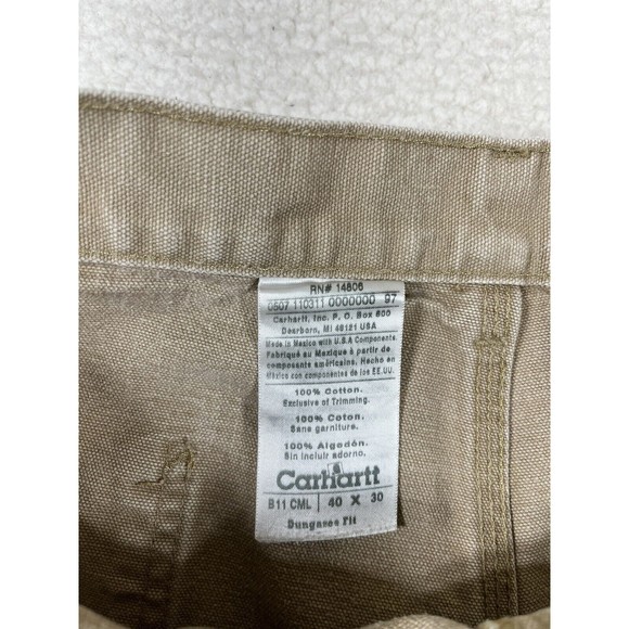 Carhartt B11 CML‎ Dungaree Fit Men's Size 40 Brown Work Wear Heavy Duty Pants - Picture 2 of 8